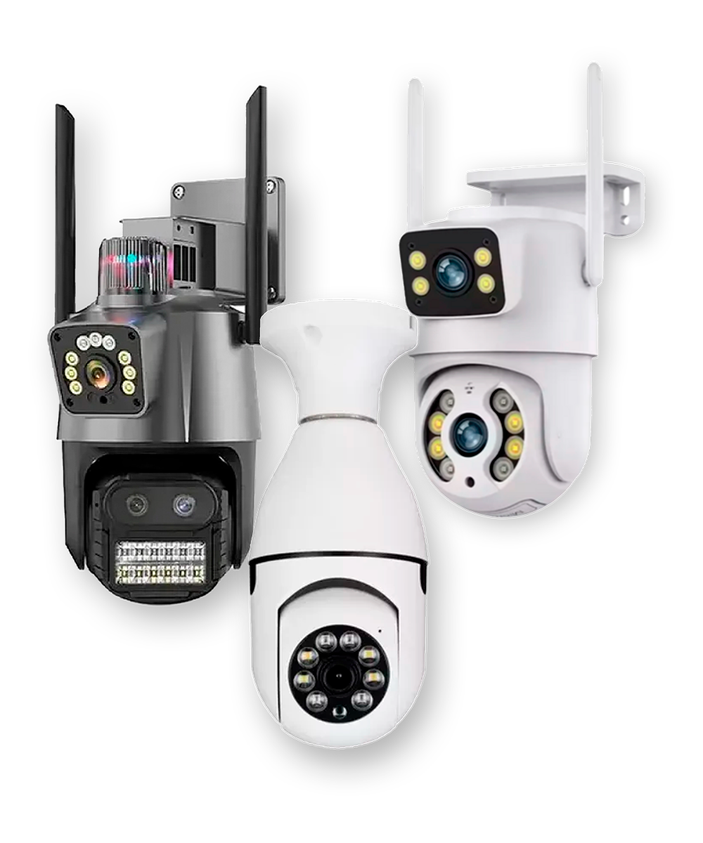 KIT 3 - 5 Kit 3.5 - 01 Câmera P11 Lente Dupla (externa) + 01 Câmera A28b Lente Dupla (externa) + 01 Câmera Lâmpada (interna) + Instalação, Configuração e Materiais - Imagem 1